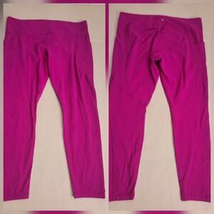 Athleta Leggings Womens Plus 1X Salutation Slash Pocket High Rise Magenta
